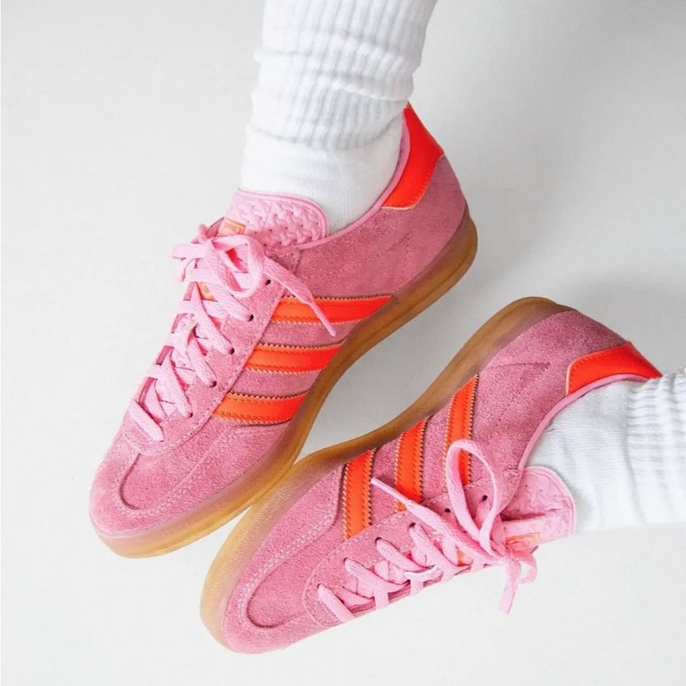 Adidas Women’s Gazelle Indoor Beam Pink Solar Red - Picture 7 of 9